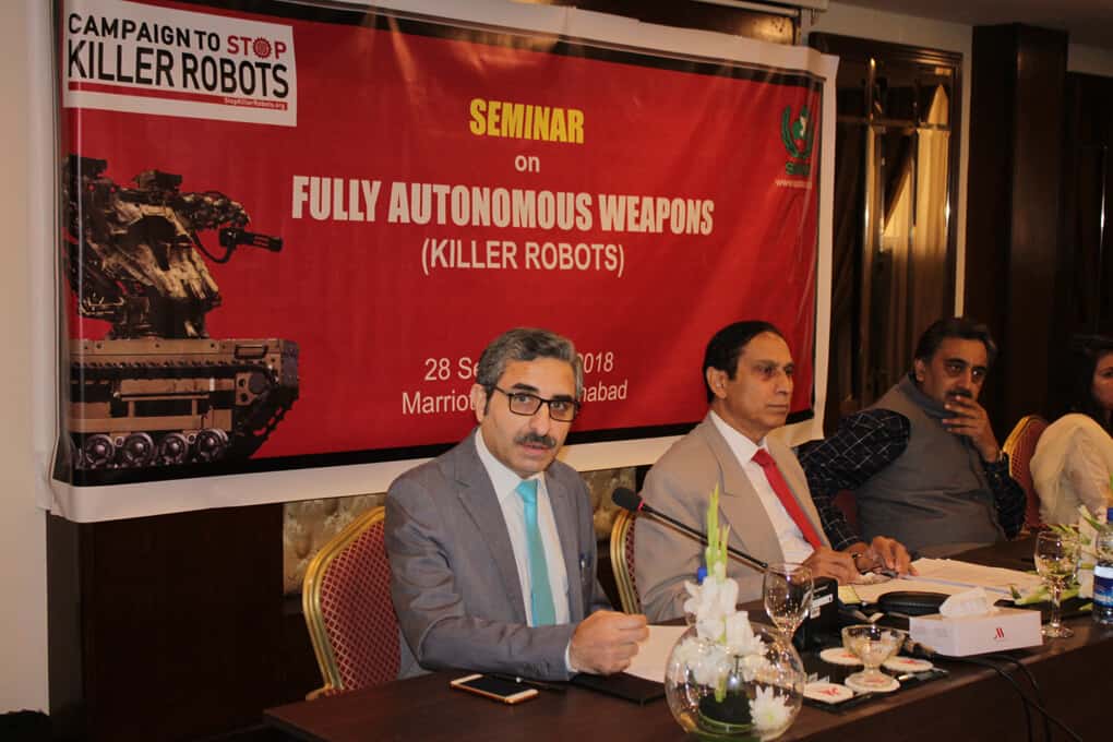 Ban Killer Robots before its too late, Ban Fully Autonomous Weapon Systems, a Seminar by SPADO at Islamabad