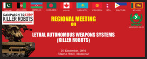 SPADO Pakistan Regional Meeting on Lethal Autonomous Weapons Systems (LAWs) Banner